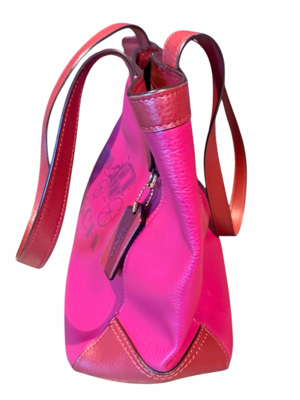 Coach Color-Block Tote Bag w/Horse & Carriage - Picture 7 of 9